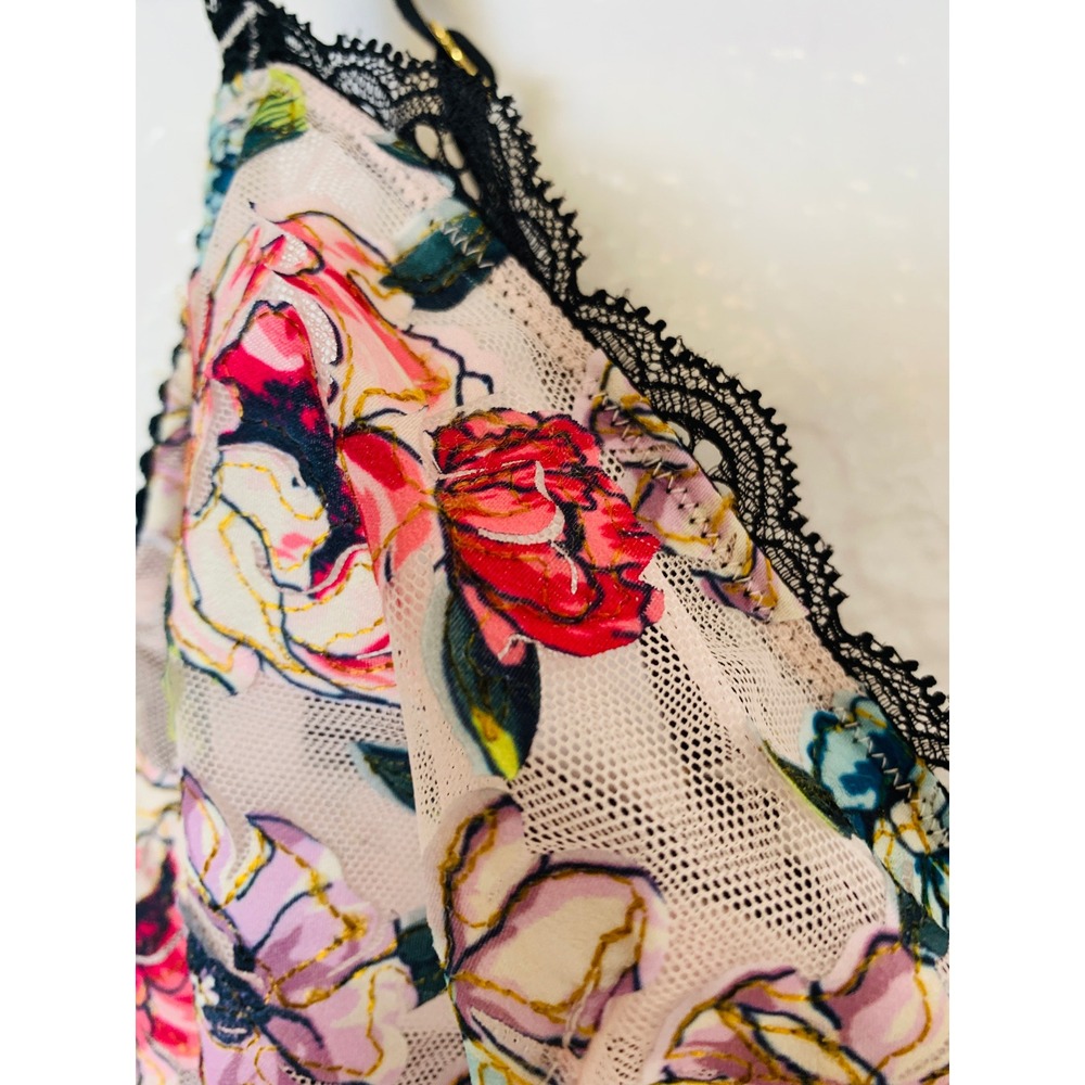 Victoria's Secret Demi Bra Women 38D Multicolor Floral Mesh Lace Very Sexy - Picture 4 of 11
